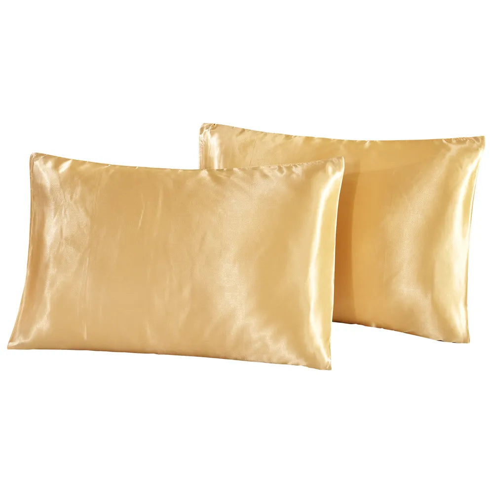 1PC Queen Satin Silk Pillow Cover