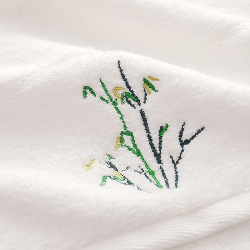 Embroidered Bamboo Fiber Towel