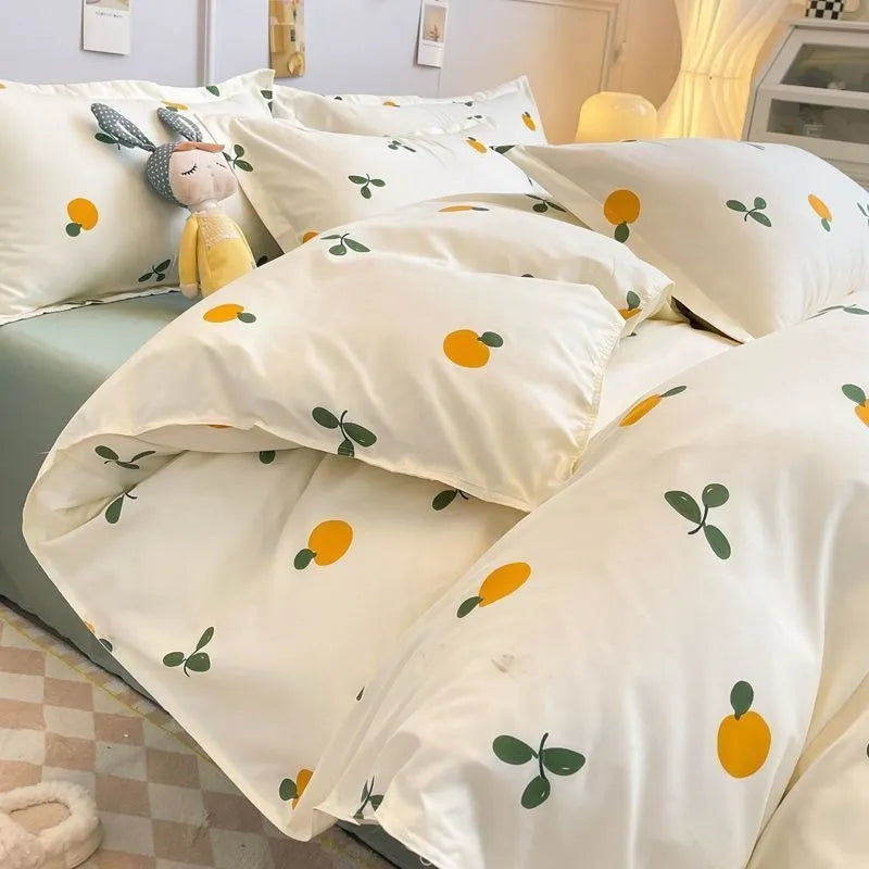 Orange Cherry Bedding Cover Set