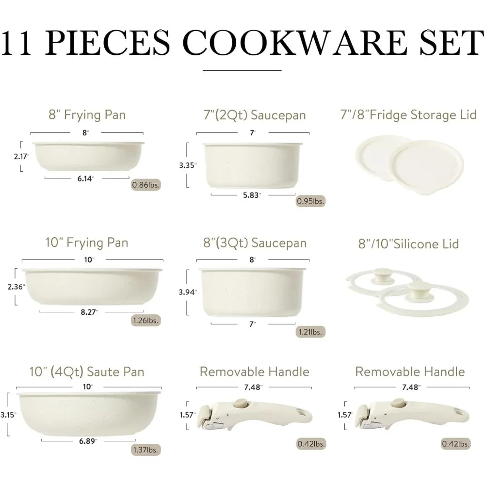 CAROTE 11pcs Pots and Pans Set