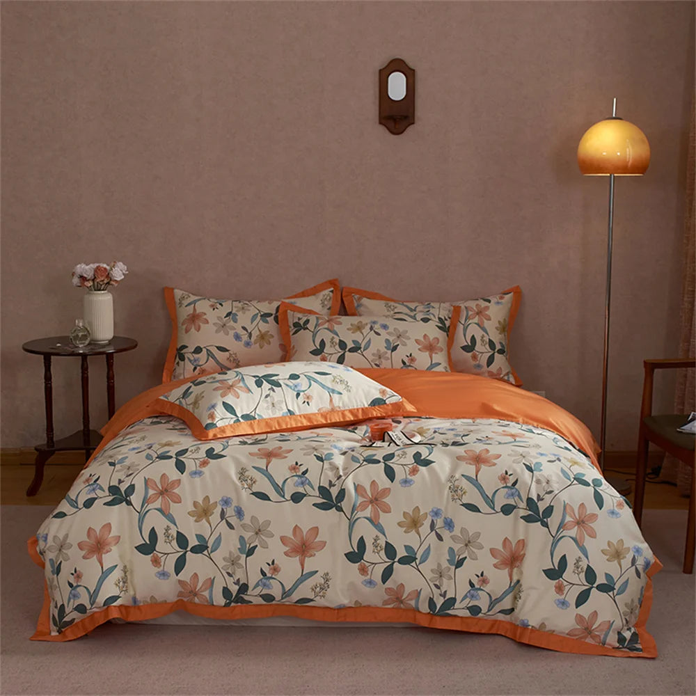 Nordic Floral Egyptian Bed Set